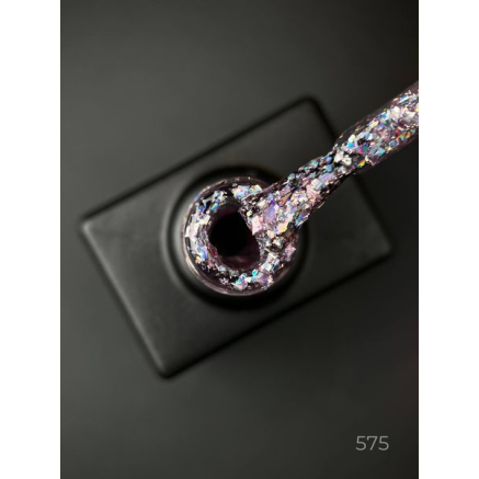 Гель лак Clow Glitter 575 Designer (9мл.) - з пластівцями хамелеон різних розмірів та гліттером