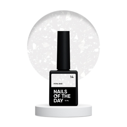 База камуфлююча Nails Of The Day Potal Base 14. ніжно-молочний з білою стильною поталлю. 10 мл (4821266884823)