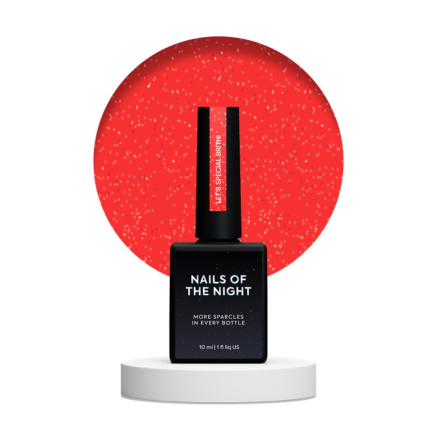 Гель-лак Nails Of The Night Lets Special Red Collection Britni яскраво-червоний з шимером світловідбиваючий 10 мл (4823336400001)