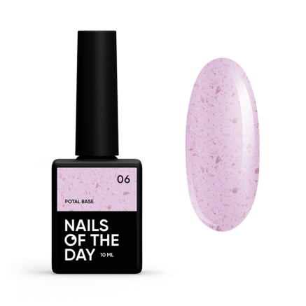 База камуфлююча Nails Of The Day Potal Base 06. блідо-рожевий з мідною поталлю. 10 мл (4825547640139)