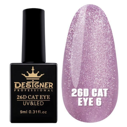 Гель-лак 26D Cat Eye №6, 9 мл., Designer (Котяче око)