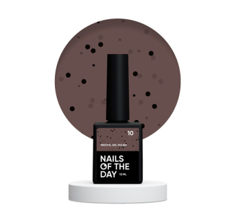Гель-лак Nails Of The Day MIDots 10. светло-коричневый с черными точками. 10 мл (4821570597617)