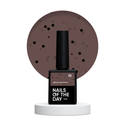 Гель-лак Nails Of The Day MIDots 10. светло-коричневый с черными точками. 10 мл (4821570597617)