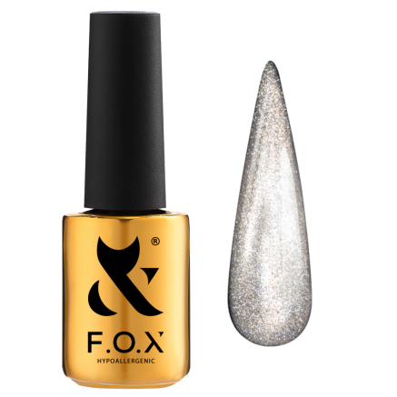 База с эффектом кошачий глаз F.O.X Base Cat Eye 004. серебро. 7 мл (2100994255436)