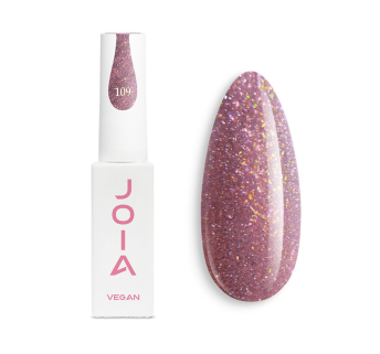 Гель-лак JOIA vegan 109 светоотражающий приглушенный розовый с блестками 6 мл (4820259341893)