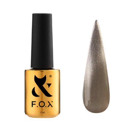 Гель-лак F.O.X Cat Eye Crystalline 003 напівпрозорий золотистий з дрібним металізованим шимером 7 мл (2100994313914)