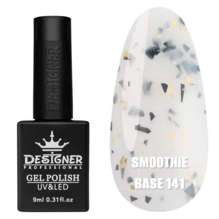 Базове покриття Smoothie Base 141Designer (9 мл) - з дрібними шматочками фольги