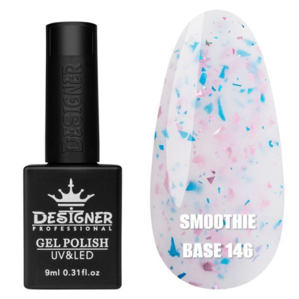 Базове покриття Smoothie Base 146 Designer (9 мл) - з дрібними шматочками фольги