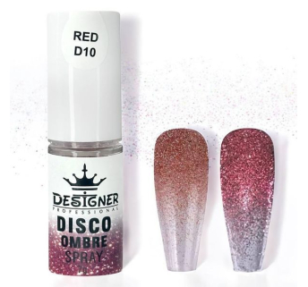 Disco Ombre Spray (7 г.) Red D10 - світловідбивна спрей пудра Designer для створення омбре на нігтях