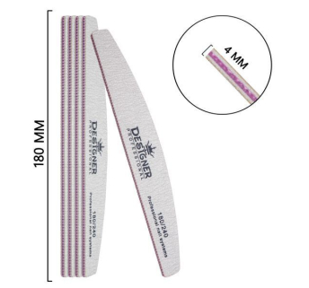 Двостороння пилка півмісяць (180/240 грит.) - Nailfile Designer