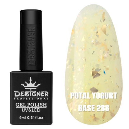 Кольорова база Potal yogurt base 288 Designer (9 мл.) - з кольоровою поталлю