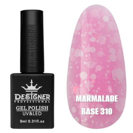 Кольорова база Marmalade base 310 Designer (9 мл.) - з білими конфетті
