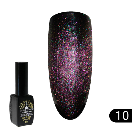 Гель лак котяче око 24D Galactic Global Fashion 8 мл, 10