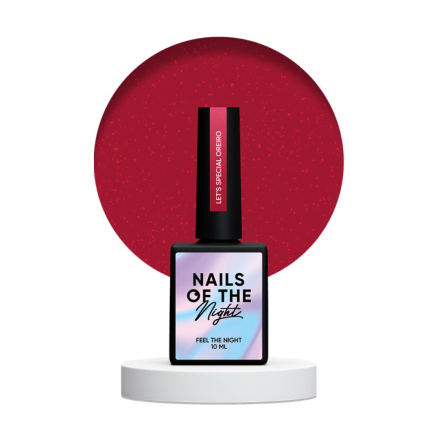 Гель-лак Nails Of The Night Lets Special Red Collection Oreiro світло-червоний з шимером. світловідбиваючий. 10 мл (4829103401004)