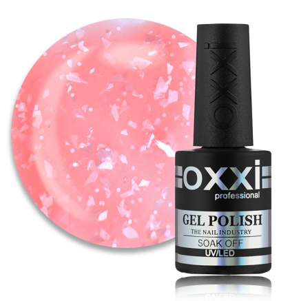База цветная Oxxi Professional Rafinad Base 008. розовый коралл с хлопьями потали и блестками. 10 мл (2100994269204)