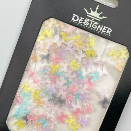 Об'ємний декор для дизайну нігтів 'Різнокольорові бантики' Designer - B19
