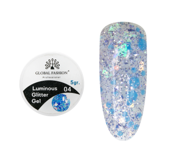 Глиттер гель что светится в темноте, 5 гр, Luminous Glitter Gel 04