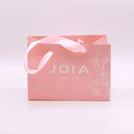 Пакет рожевий з атласною стрічкою JOIA vegan, 30*35 см