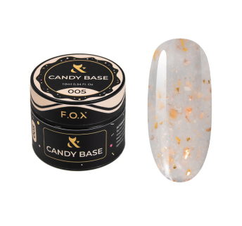 База кольорова F.O.X Base Candy 005 молочний з блискітками та золотою поталлю 10 мл (390136045021)
