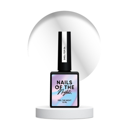Топ жемчужный без липкого слоя Nails Of The Night Shell Top 04 с серебряной втиркой. 10 мл (4822459722687)