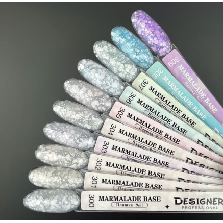 Кольорова база Marmalade base 305 Designer (9 мл.) - з білими конфетті