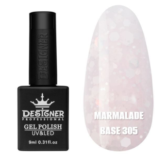 Кольорова база Marmalade base 305 Designer (9 мл.) - з білими конфетті