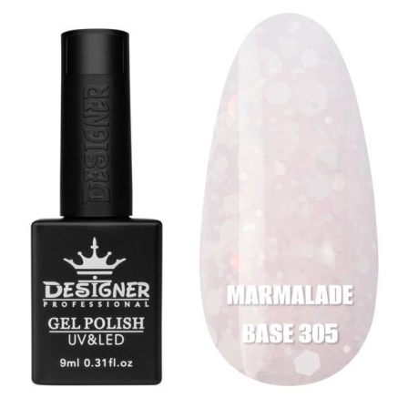 Кольорова база Marmalade base 305 Designer (9 мл.) - з білими конфетті