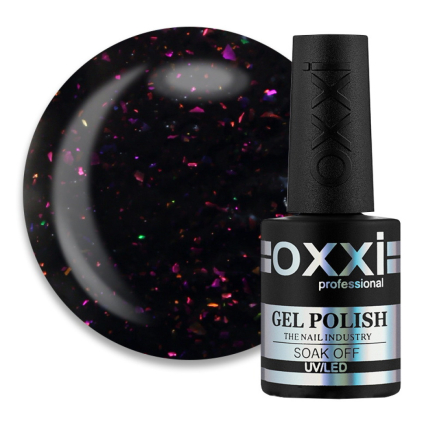 База камуфлююча для гель-лаку Oxxi Professional Sharm Cover Base Coat 006 чорний з персиковими. рожевими та бузковими шимерами. 10 (2100994298822)