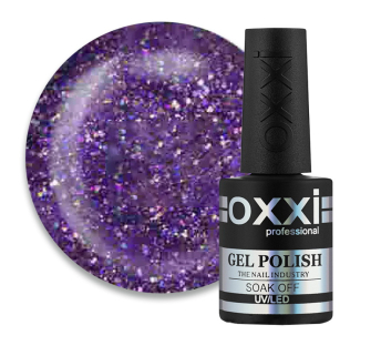 Гель-лак Oxxi Professional Star Gel 006 фіолетовий зі слюдою і переливними блискітками. 10 мл (2000105037084)