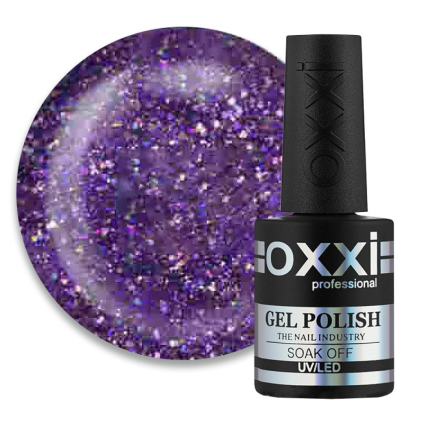 Гель-лак Oxxi Professional Star Gel 006 фіолетовий зі слюдою і переливними блискітками. 10 мл (2000105037084)
