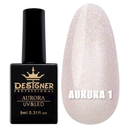 Гель-лак Aurora №1, 9 мл., Designer (Ефект втирання)