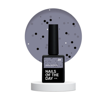 Гель-лак Nails Of The Day MIDots 09. серый с черными точками. 10 мл (4821550597613)