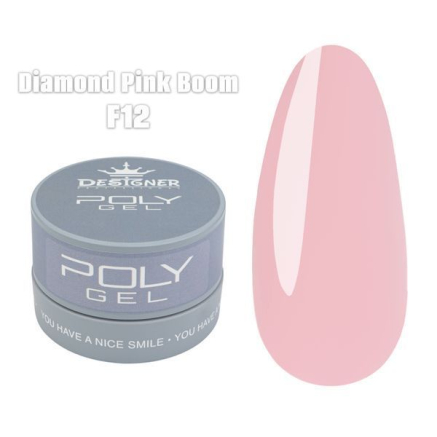 Полігель (30 мл., в банці) Designer F12 Diamond Pink Boom