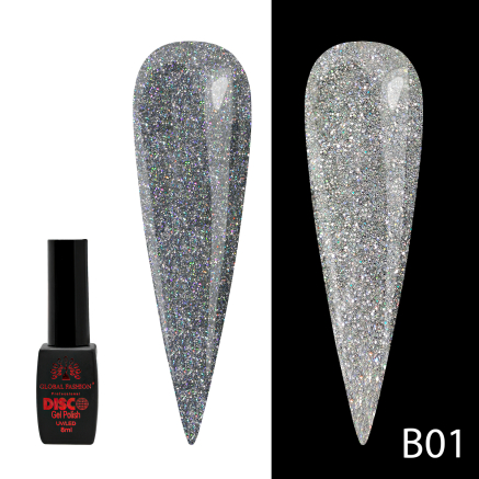Гель лак Disco Gel Polish, Global Fashion, світловідбивний, 8 мл B01