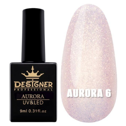 Гель-лак Aurora №6, 9 мл., Designer (Ефект втирання)