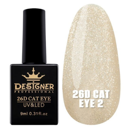 Гель-лак 26D Cat Eye №2, 9 мл., Designer (Котяче око)