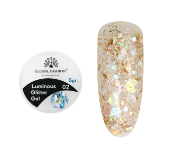 Глиттер гель что светится в темноте, 5 гр, Luminous Glitter Gel 02