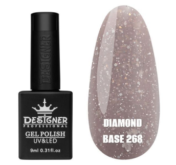 Базове покриття Diamond Base 268 Designer (9 мл.) - с легким світловідбивним ефектом