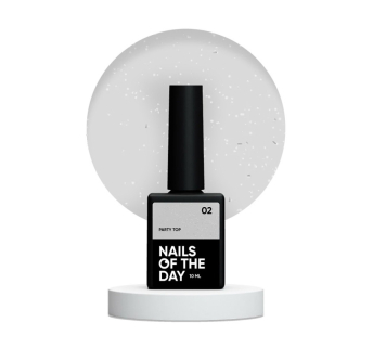 Топ для гель-лака без липкого слоя Nails Of The Day Party Top 02 прозрачный с мелким шиммером 10 мл (4823183090004)