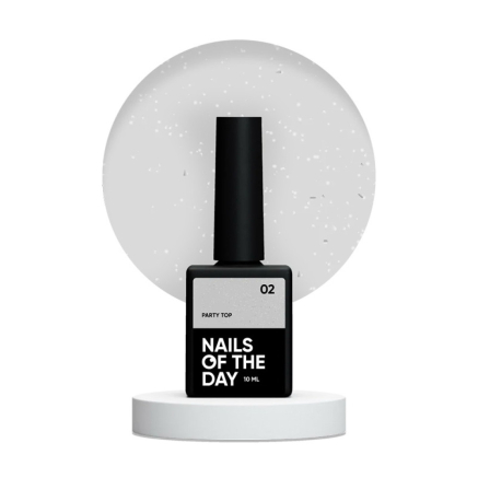 Топ для гель-лака без липкого слоя Nails Of The Day Party Top 02 прозрачный с мелким шиммером 10 мл (4823183090004)