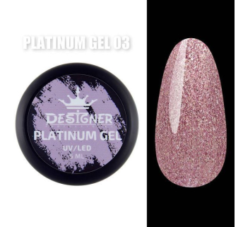Platinum Gel 5 мл., Designer (Гель з шиммером) - Кораловий №3