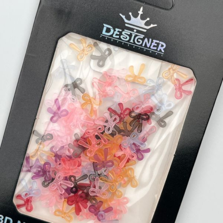 Об'ємний декор для дизайну нігтів 'Різнокольорові бантики' Designer - B20