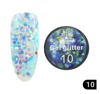 Глиттер гель Global Fashion 5 гр, Glitter gel 10