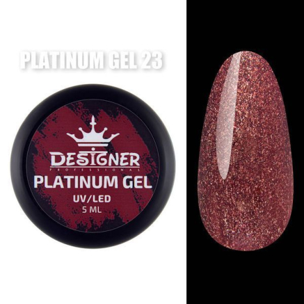 Platinum Gel 5 мл., Designer (Гель з шиммером) - Смородиновий №23