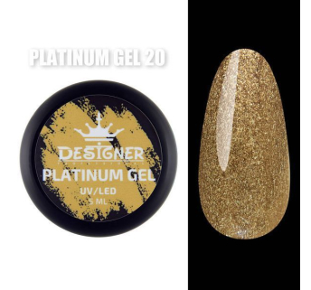 Platinum Gel 5 мл., Designer (Гель з шиммером) - Золотий №20