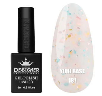 Кольорова база Yuki base 181 Designer (9 мл.) - з пластівцями юкі