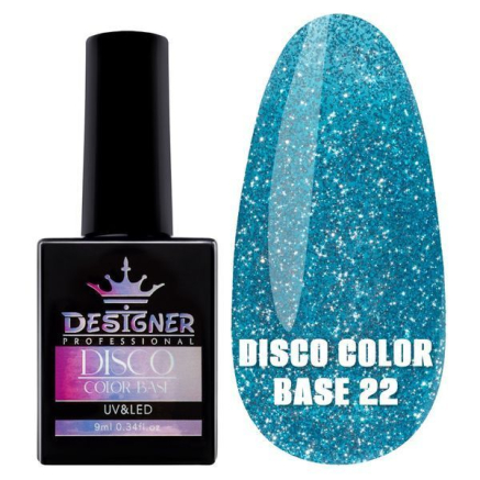 Світловідбивне базове покриття №22 (Блакитний), 9 мл. - Disco Color Base Designer