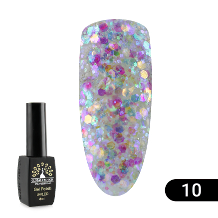 Гель лак Global Fashion Shiny, 8 мл, 10