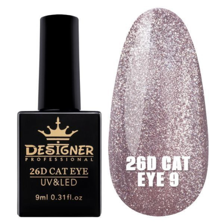 Гель-лак 26D Cat Eye №9, 9 мл., Designer (Котяче око)