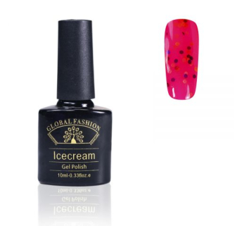 Гель-лак Ice Cream Global Fashion, 10 мл (с блёстками разных размеров) 048